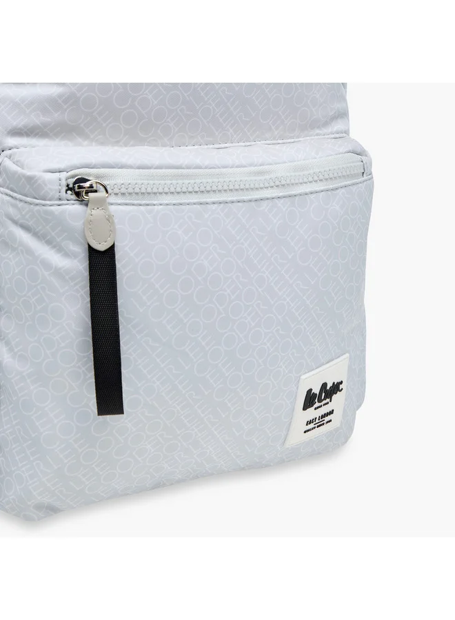 Lee Cooper  Women Monogram Print Backpack with Adjustable Straps and Zip Closure - 14x33x42 cm for Women | Best Price UAE