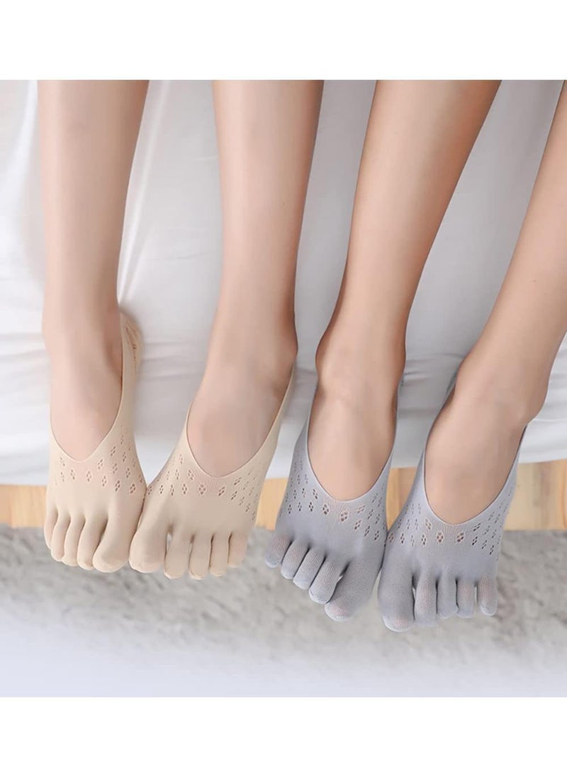 Sweet seven - Women Orthopedic Compression Toe Socks 5 Pairs Bunion Relief Socks Orthopedic Compressing Sock Full Toe Yoga Sock with Gel Tab for Swelling Relief Split Toe Soft Breathable Five Finger Socks - Image 1