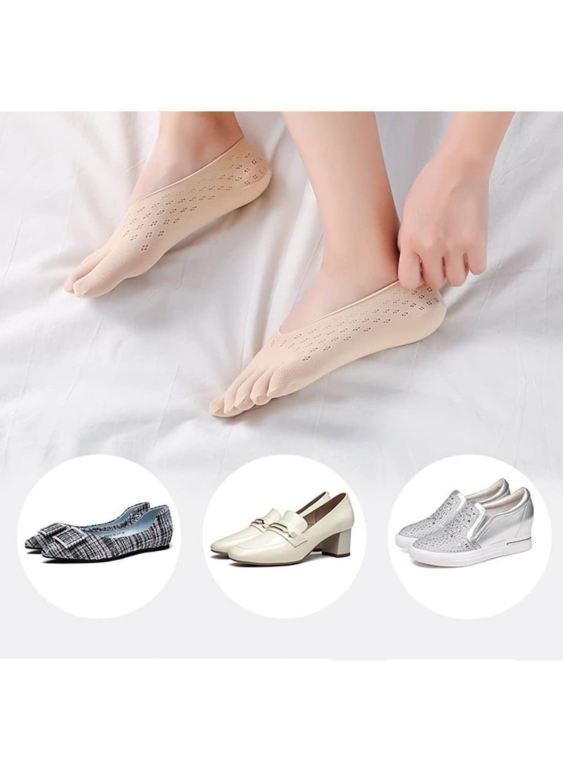 Sweet seven - Women Orthopedic Compression Toe Socks 5 Pairs Bunion Relief Socks Orthopedic Compressing Sock Full Toe Yoga Sock with Gel Tab for Swelling Relief Split Toe Soft Breathable Five Finger Socks - Image 1