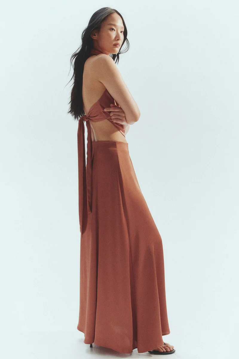 H&M Satin maxi skirt