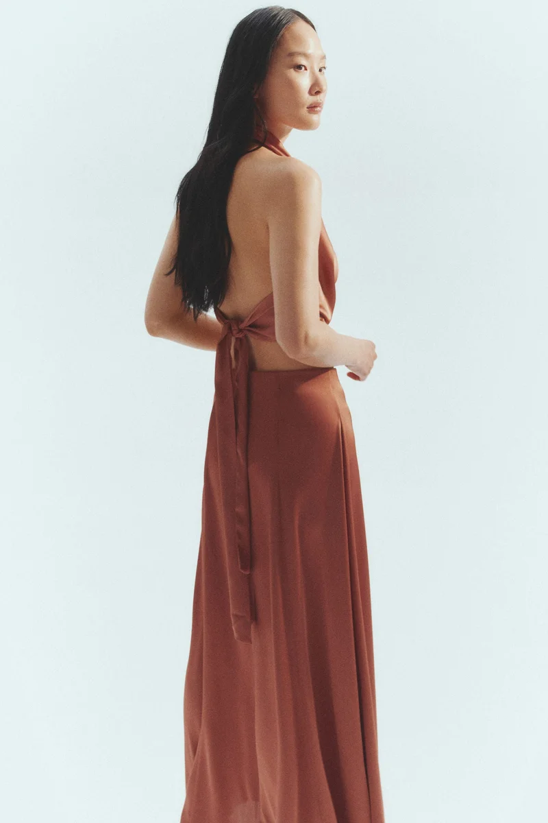H&M Satin maxi skirt