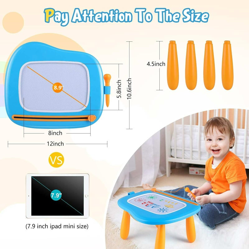 Smasiagon Magnetic Drawing Board for Kids  Toddler Toys for Age 12 Boys Girls  Educational Learning Toys for 1 2 3 Year Old Baby Birthday Gifts Blue - Image 3