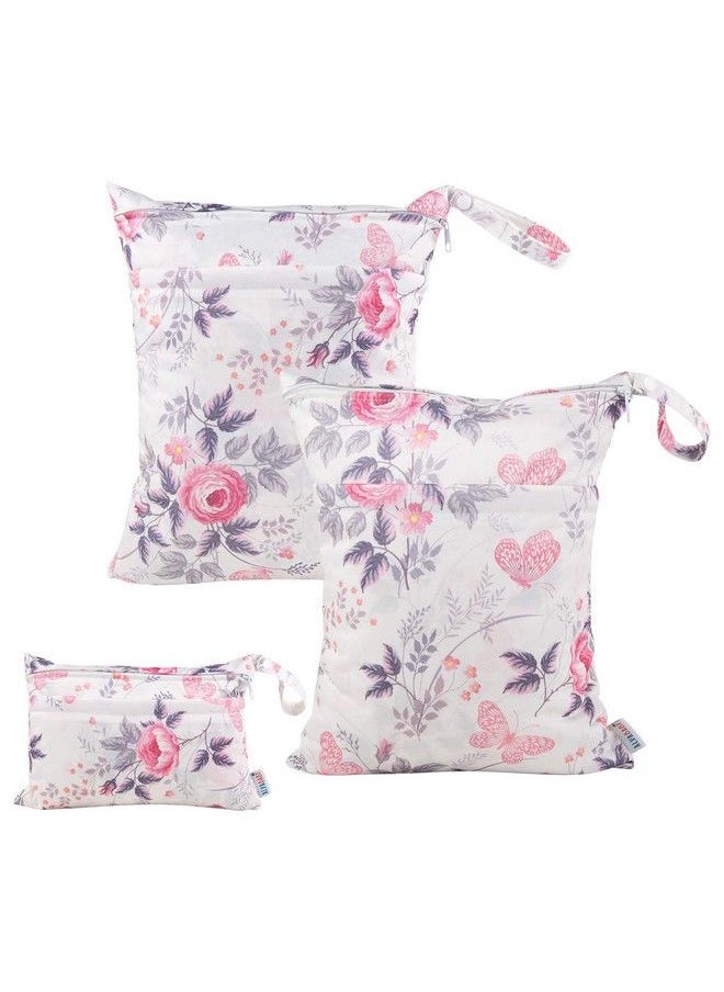 ALVABABY - 3Pcs Baby Cloth Diaper Wet Dry Bags Waterproof Reusable With Two Pockets;Travel Beach Pool Daycare Soiled Baby Items Yoga Gym Bag For Swimsuits Or Wet Clothes 3L H066 - Image 1