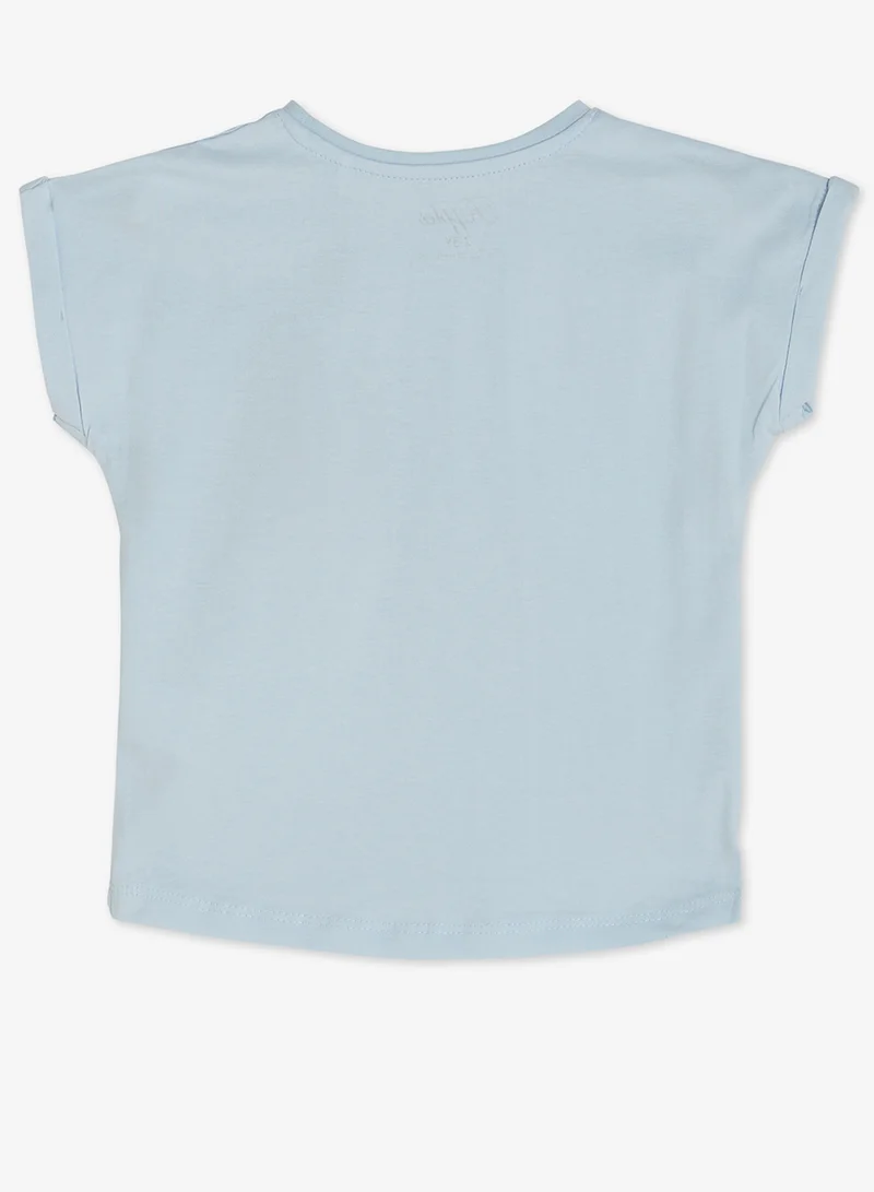 Ripples Girls Sequin Graphic T-shirt