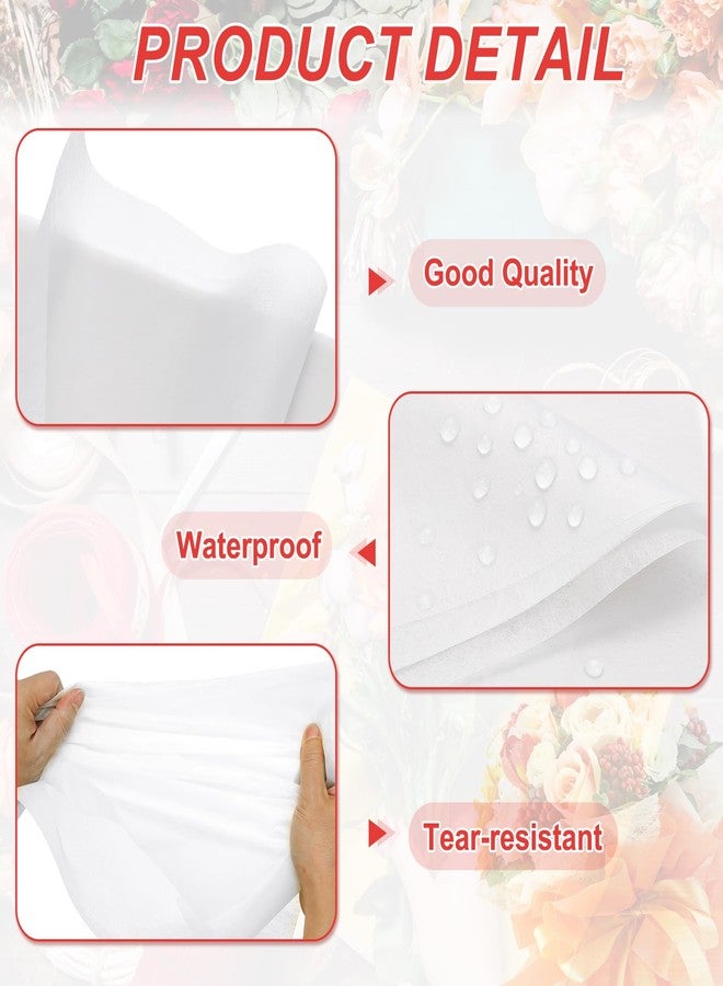 PATIKIL Flower Wrapping Paper 22.83 Inch, 20 Pcs Cotton Wrapping Flower Paper Tissue Paper for Flower Bouquet Gift Wrapping Valentine's Day Graduation Gift Floral Wrap, White - Image 4
