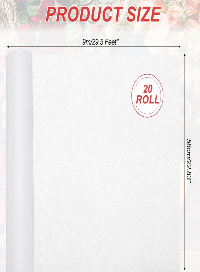 PATIKIL Flower Wrapping Paper 22.83 Inch, 20 Pcs Cotton Wrapping Flower Paper Tissue Paper for Flower Bouquet Gift Wrapping Valentine's Day Graduation Gift Floral Wrap, White - Image 2