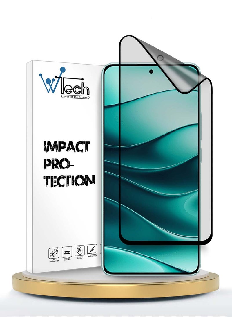 Wtech Xiaomi Redmi Note 14 5G 2024 Nano Ceramic Full Glue Full Cover Matte Flexible Screen Protector - Clear/Black - Image 1