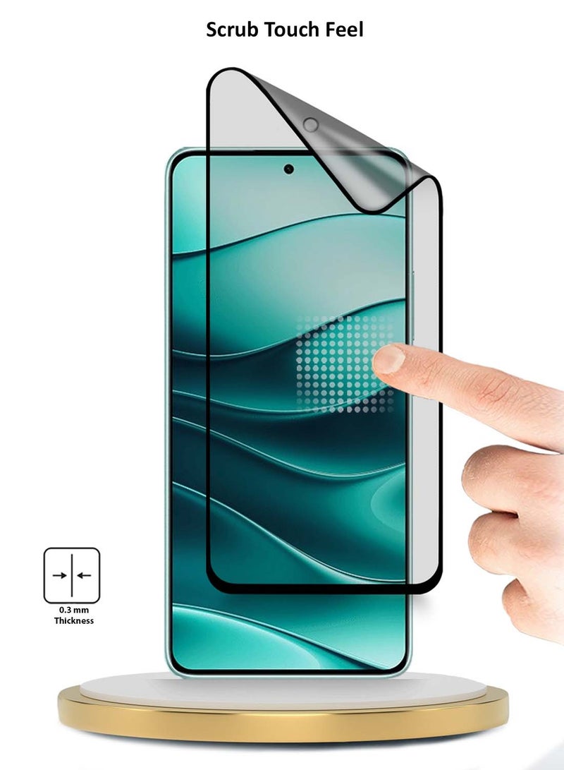 Wtech Xiaomi Redmi Note 14 5G 2024 Nano Ceramic Full Glue Full Cover Matte Flexible Screen Protector - Clear/Black - Image 3