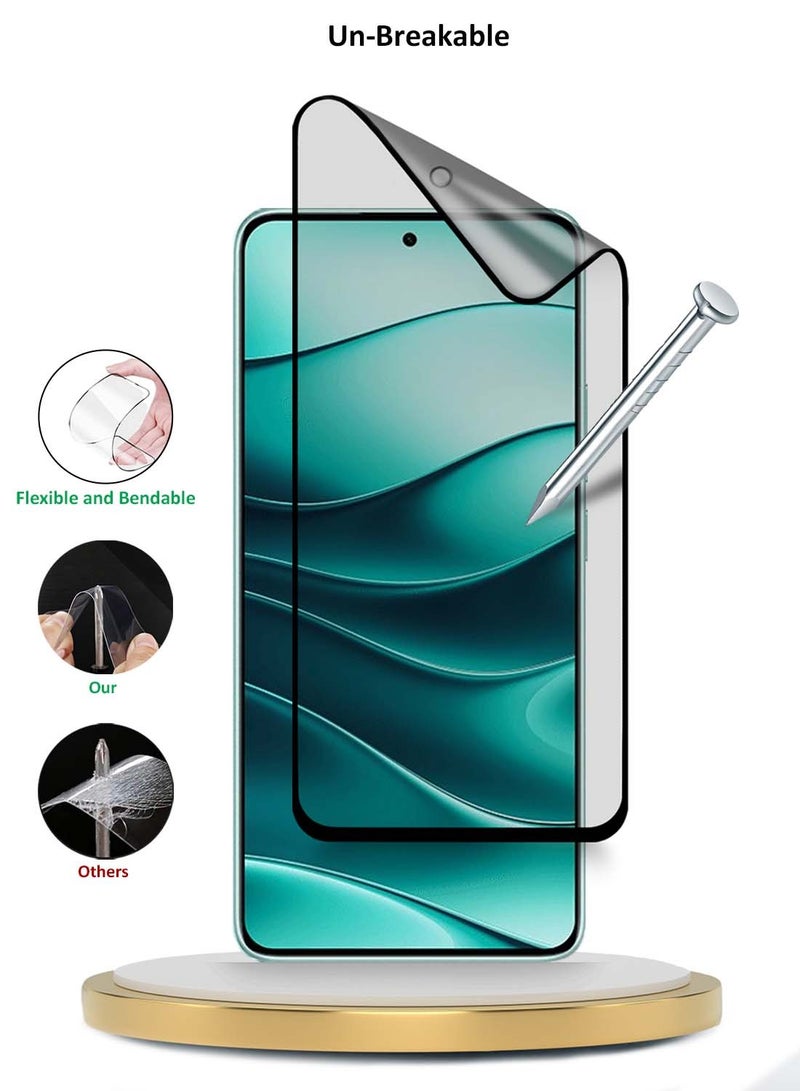 Wtech Xiaomi Redmi Note 14 5G 2024 Nano Ceramic Full Glue Full Cover Matte Flexible Screen Protector - Clear/Black - Image 4