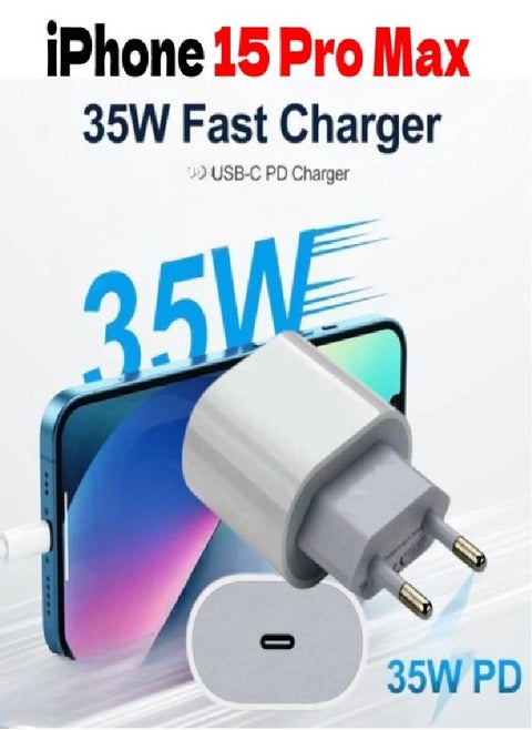 35W fast charger head with Type C port compatible with iPhone 15 Pro Max