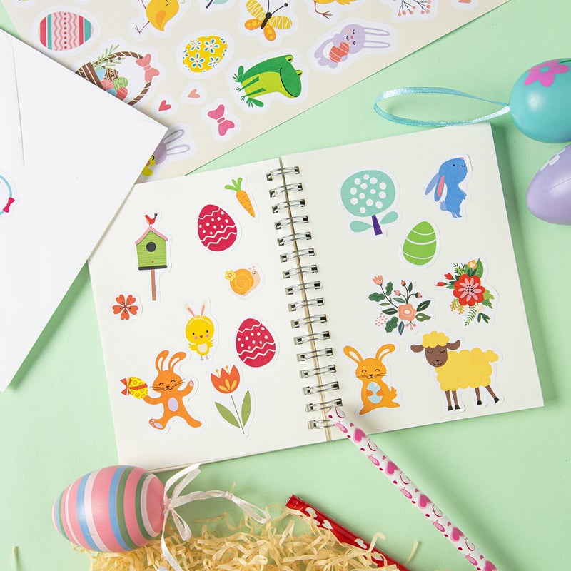 FFNIU 300 Pcs Easter Stickers for Kids, Easter Egg Bunny Stickers, Self-Adhesive Stickers for Easter Basket Stuffers Party Favors Decorations Gift Supplies - Image 5