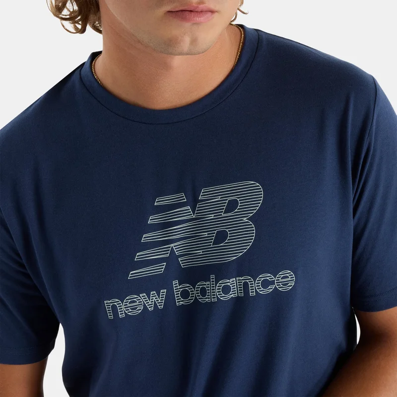 New Balance Blue Men's Heathertech Logo T-Shirt for Men | Best Price UAE