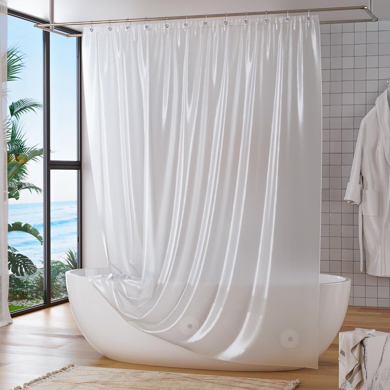 Titanker Extra Long Shower Curtain Liner 72 x 84 Plastic Frosted Shower Liner Waterproof Shower Curtain Liner PEVA Shower Curtains for Bathroom with Magnets and Rustproof Metal Grommets - Image 3