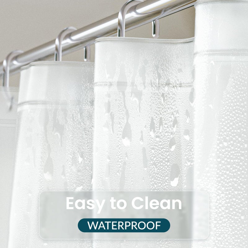 Titanker Extra Long Shower Curtain Liner 72 x 84 Plastic Frosted Shower Liner Waterproof Shower Curtain Liner PEVA Shower Curtains for Bathroom with Magnets and Rustproof Metal Grommets - Image 4