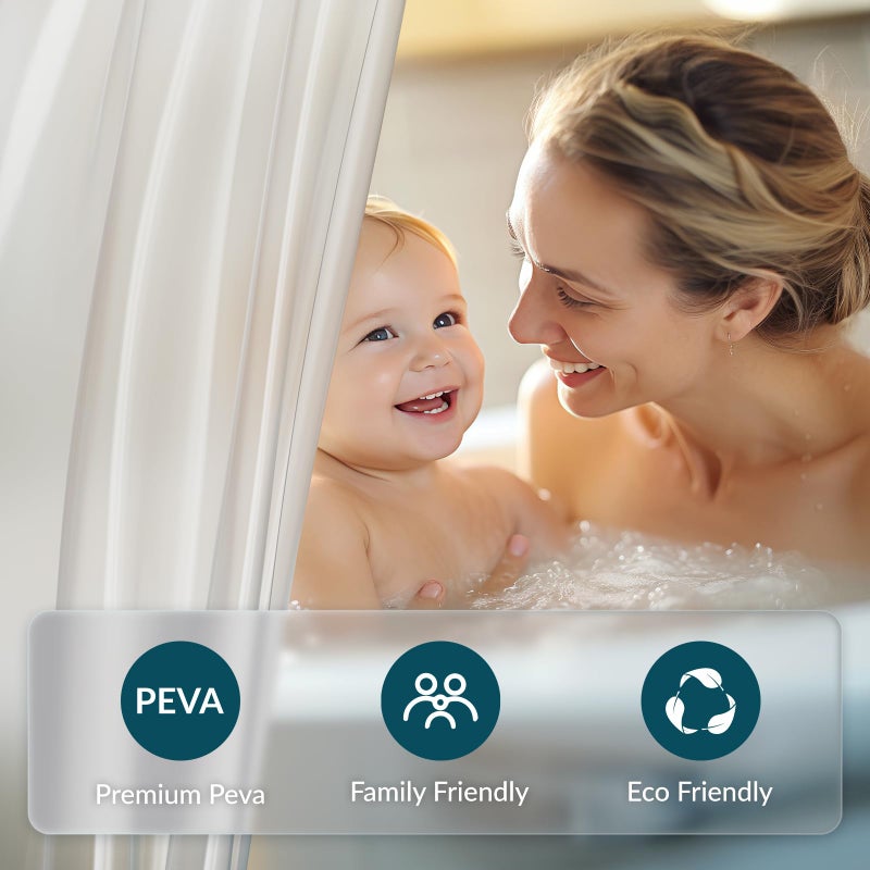 Titanker Extra Long Shower Curtain Liner 72 x 84 Plastic Frosted Shower Liner Waterproof Shower Curtain Liner PEVA Shower Curtains for Bathroom with Magnets and Rustproof Metal Grommets - Image 2