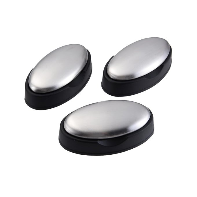 3 PACKS STAINLESS STEEL BAR SOAP METAL SOAP BAR ODOR REMOVER RUB AWAY SMELL LIKE FISH GARLIC ONION SMELL FROM HAND