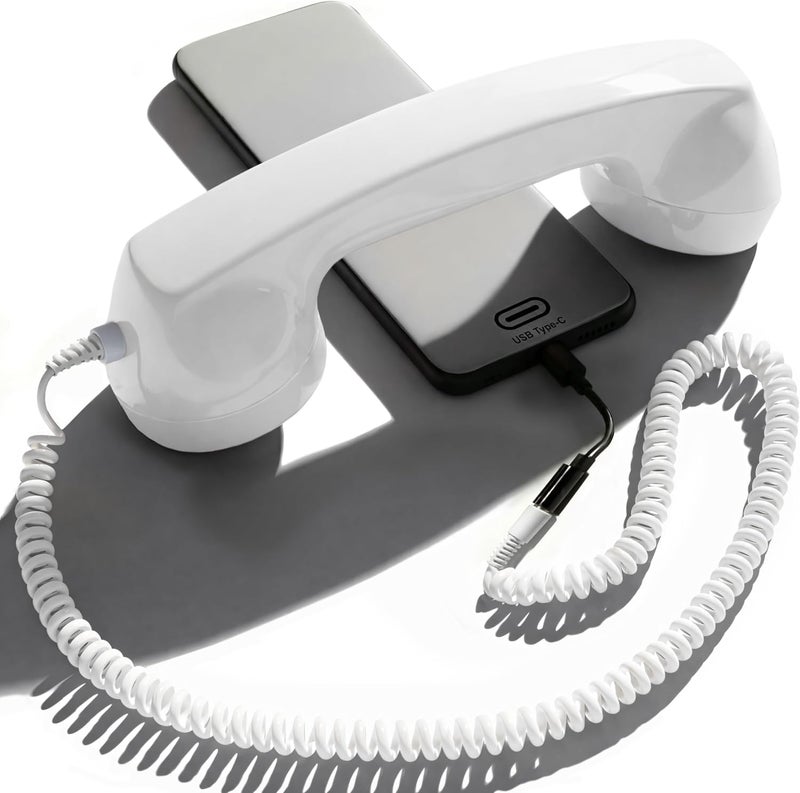 Opis Technology OPIS 60s Micro: Cellphone Retro handset/Old-Style Headset for All Cell-Phones (White) - Image 1