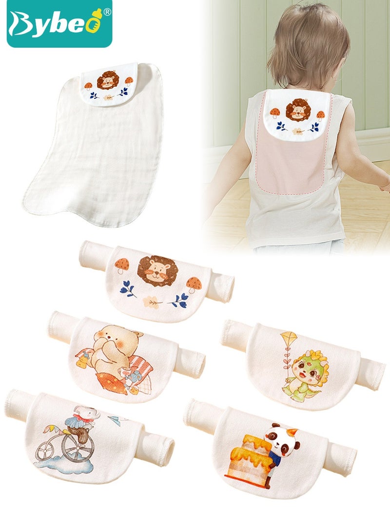 Bybeo 5-Piece Baby Sweat Absorbent Towel, 100% Cotton Baby Towel, Infant Back Towels, Back Wet Pad Wipes for Children Playtime and Kindergarten Activities - Image 1