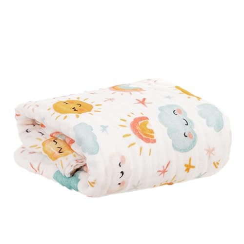 CoolaPeach Muslin Swaddle Blankets 6-Layer Cotton Baby Blankets for Boys & Girls 43"X43"Inches Receiving Blankets,Soft Skin-Friendly Baby Crib Blanket,Breathable Quilt Bedspread(Sunny) - Image 1
