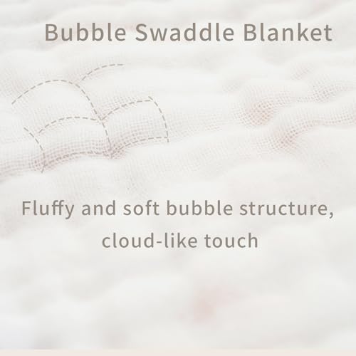 CoolaPeach Muslin Swaddle Blankets 6-Layer Cotton Baby Blankets for Boys & Girls 43"X43"Inches Receiving Blankets,Soft Skin-Friendly Baby Crib Blanket,Breathable Quilt Bedspread(Sunny) - Image 3