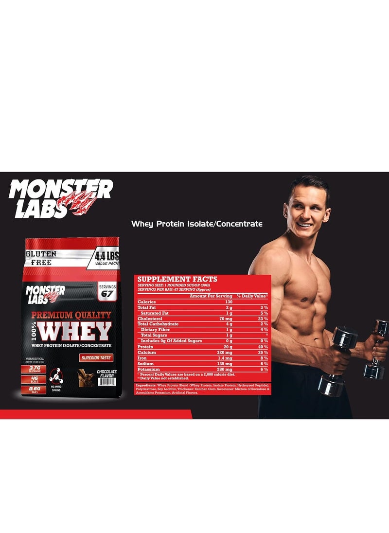 MONSTER LABS Monster Labs 100% Whey Protein Powder Primary Source Isolate, 20 Grams of Protein for Muscle Support and Recovery - Vanilla, 4.4 Lbs, 67 Servings  - Image 3