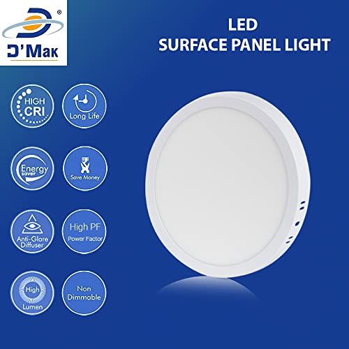 D'Mak Aluminium Surface Mounted Led Light for Ceiling,15 Watt,Warm White Light for Indoor Use at Home and Office, and More, Fancy Round Lights Need No False Ceiling (Pack of 2) - Image 3
