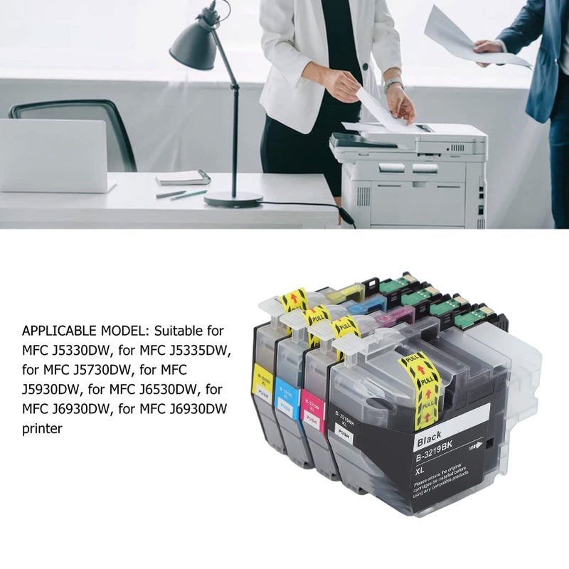 4 Colors Compatible Ink Cartridges Replacement for LC3219 Inkjet Printer - Image 3