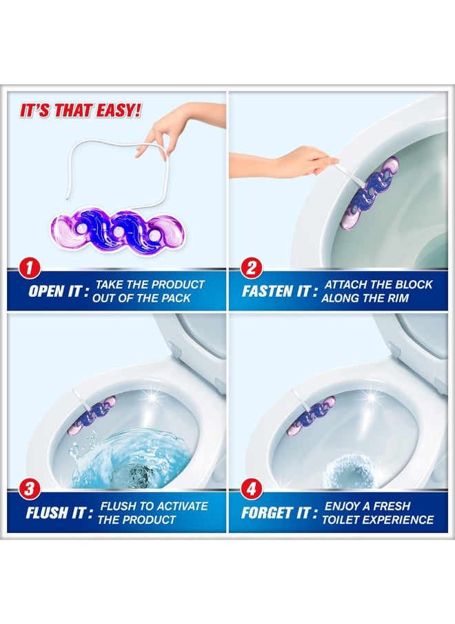 Harpic - Active Purple Water Toilet Cleaner Rim Block Lavender Meadows - Image 1