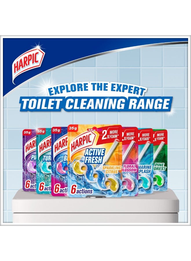 Harpic - Active Purple Water Toilet Cleaner Rim Block Lavender Meadows - Image 1