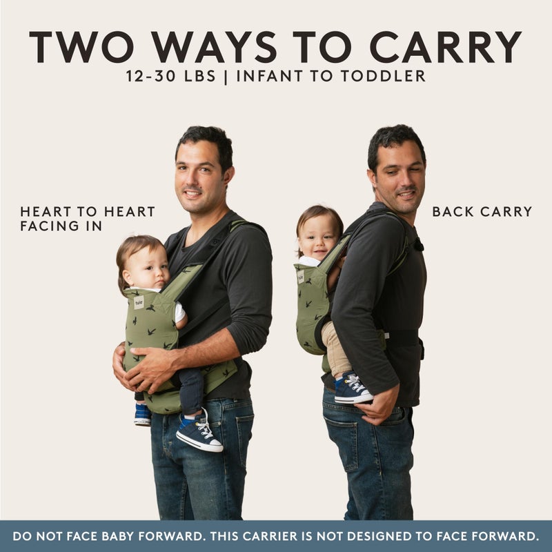 TULA Baby Tula Lite Ripstop Nylon Compact Baby Carrier, Lightweight & Ergonomic Carrier for Travel w/Convenient Storage Hip Pouch, Multiple Carrying Positions for 12lbs to 30lbs - Discover (Black/Stars) - Image 3