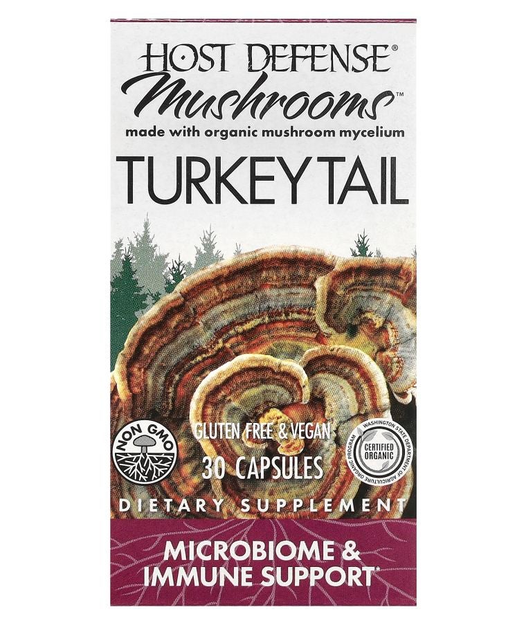 Host Defense Mushrooms Turkey Tail 30 Capsules (0.5 g per Capsule)