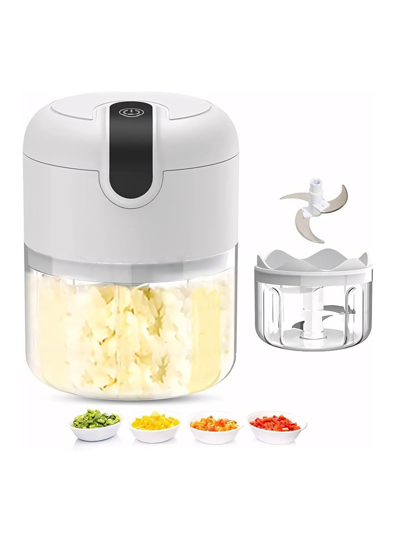 LIMITLESS Limitless Multi-Function Electric Mini Food Processor - Chop, Blend, Slice, and Whisk - Includes 3 Stainless Steel Blades & Whisk for Vegetables, Fruits, Nuts, Meats, and Purees  - Image 5