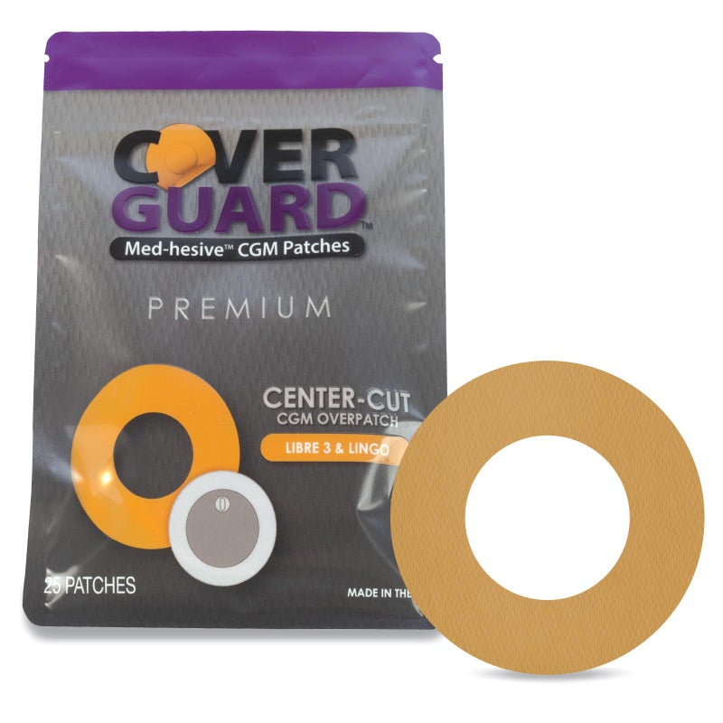 CoverGuard CGM Overpatch Freestyle Libre 3 Tan CenterCut Design 25Count Waterproof Adhesive AntiFray Easy Application Removal Made in USA Sensor Protection - Image 2