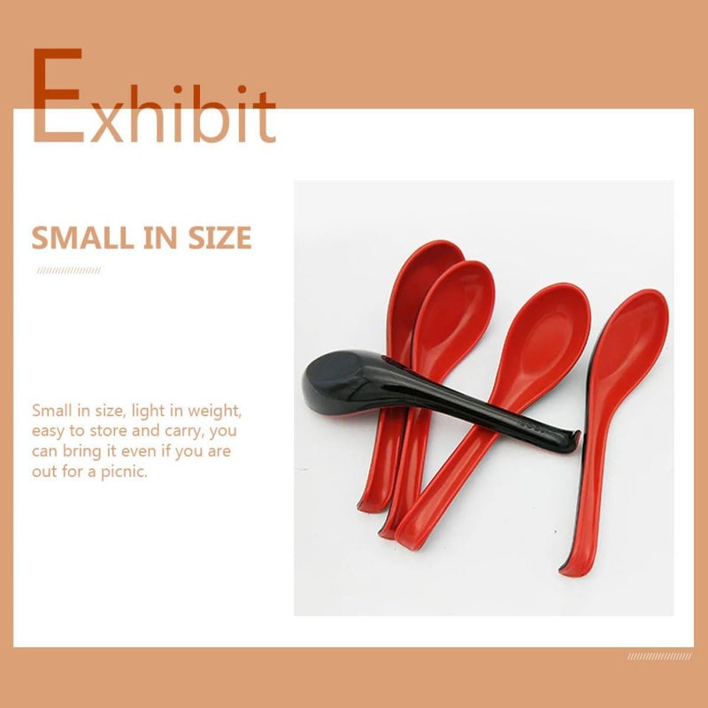 Dual Color Heat Resistant Ramen Spoons 10 Pack Long Handle Noodle Soup Spoons - Image 5