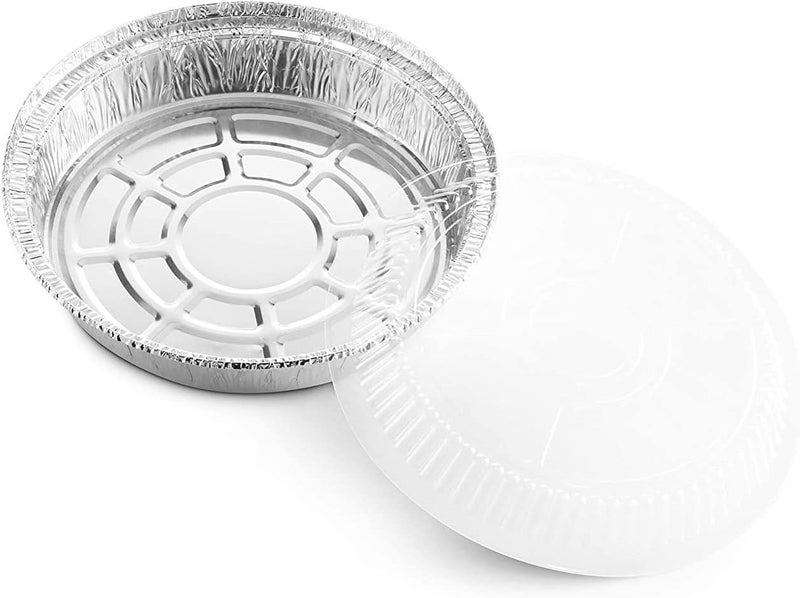 Mr. Miracle Pack of 40 Disposable Aluminum Foil Pans with Clear Lids –8 Inch Circular Aluminum Pans, Ideal for Baking, Storing, Heating, Serving - Round Foil Pans with Lids - Image 3