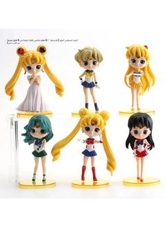 General 6 long-haired beautiful girls PVC dolls cake ornaments accessories baking cartoon doll toys for fans and friends gifts (12cm)  - Image 1