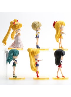 General 6 long-haired beautiful girls PVC dolls cake ornaments accessories baking cartoon doll toys for fans and friends gifts (12cm)  - Image 2