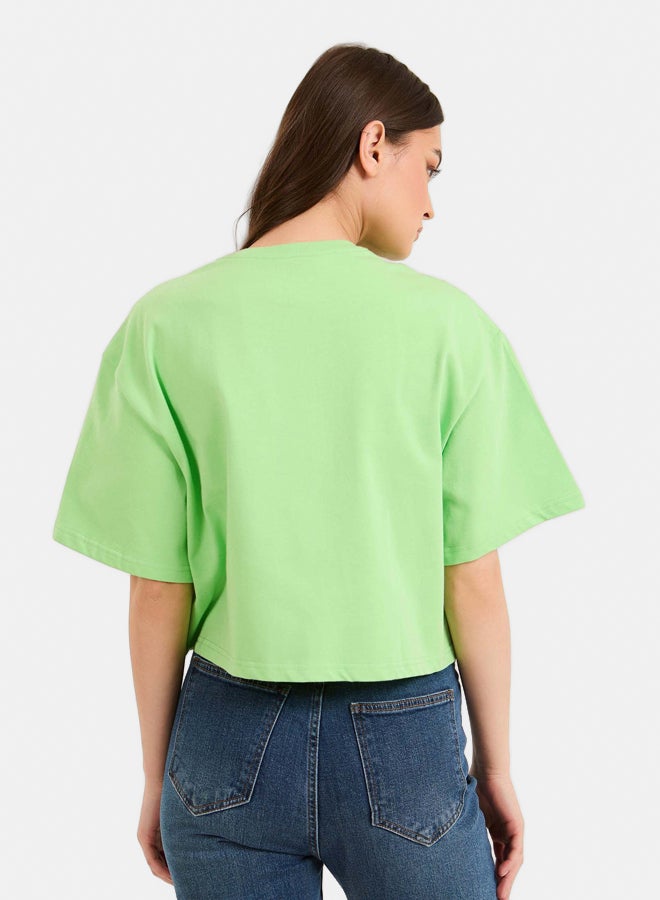 Premoda Women T-Shirt Cropped Green - Image 3