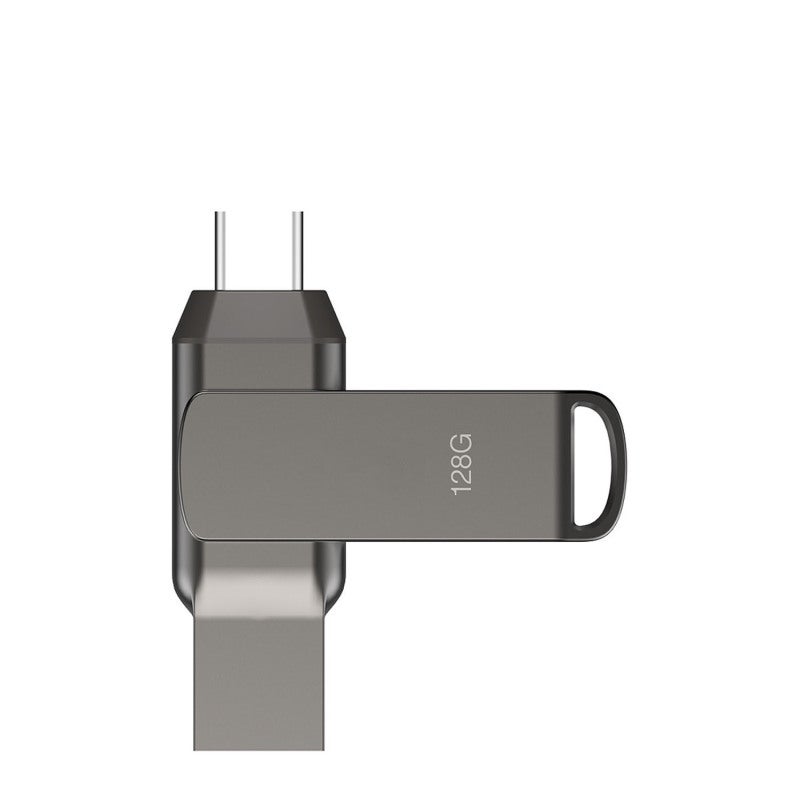 USB Drive 128GB Type C Dual Connector Swivel Metal Design - High-Speed USB 3.1 Portable Storage with 256-bit AES Encryption for Smartphones Tablets Laptops - Image 1