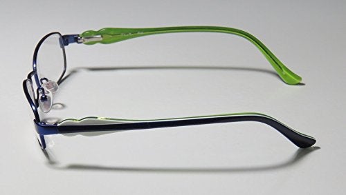 THALIA SODI Thalia Fiel Childrens/Kids/Girls Designer Full-rim Spring Hinges Eyeglasses/Eye Glasses (45-15-120, Navy / White / Green) - Image 4