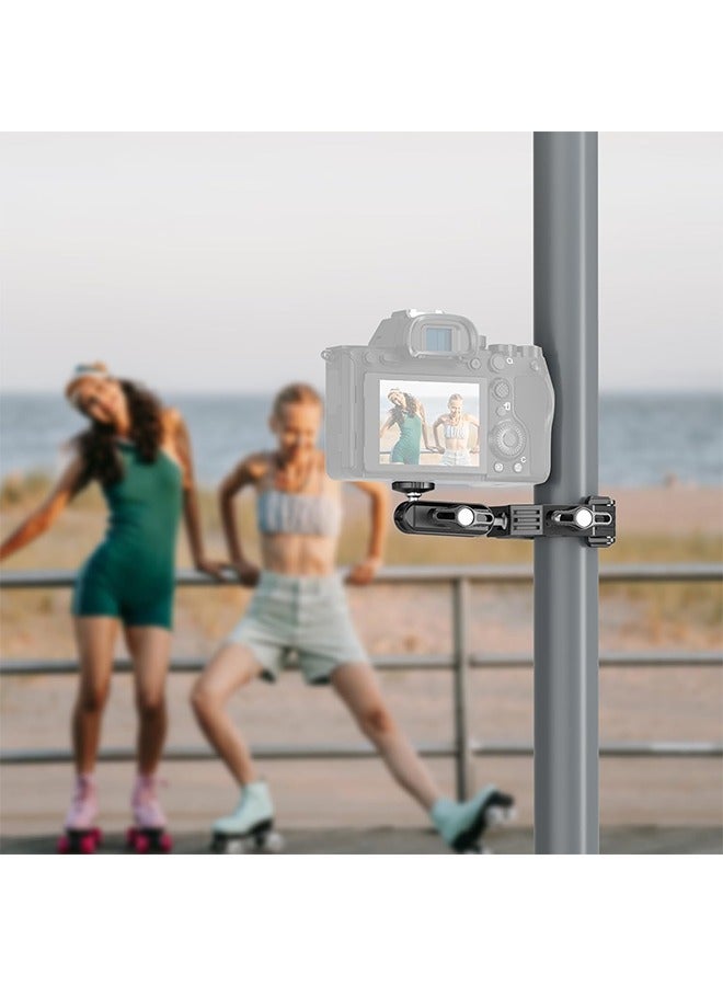 NEEWER Super Clamp with 3" Dual Ballhead Magic Arm, Cold Shoe, 1/4" Threads, Phone/Action Camera Mount Adapter for Desk Tripod Tube Crossbar Gimbal Rods Compatible with SmallRig GoPro DJI, ST83 - Image 2