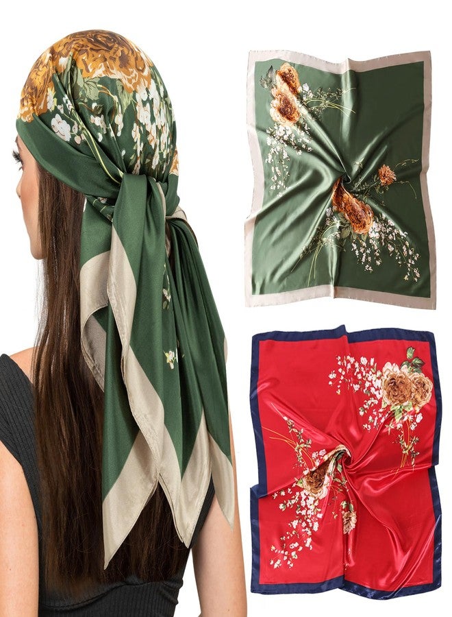 وشاح شعر ساتان للنساء من فيميت - 35 بوصة، خفيف الوزن، لون وردي فاقع، وشاح رأس حريري بنقشة بيزلي، مناسب للنوم ولف الشعر ليلاً (النمط 121) - Image 1