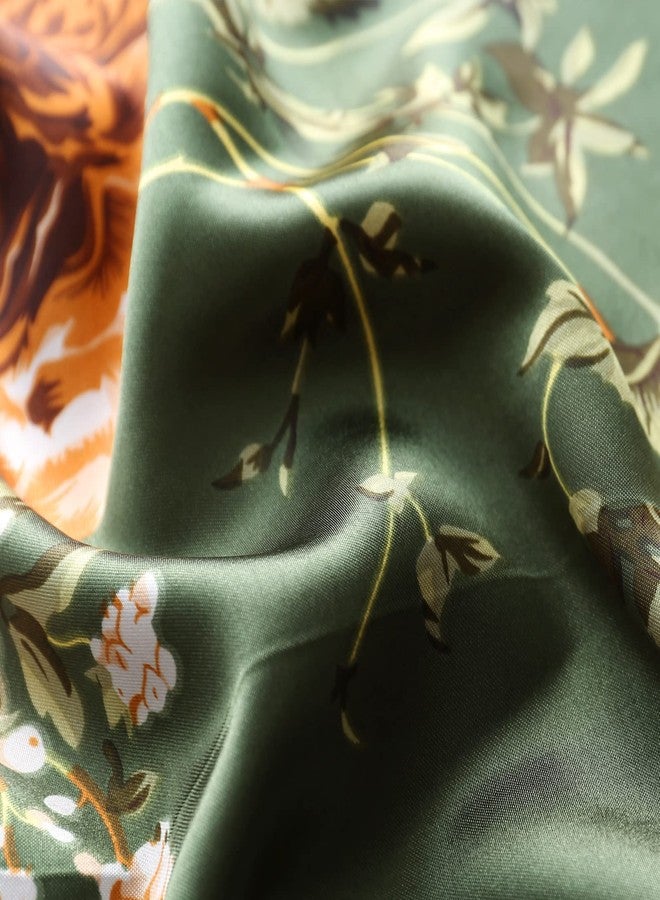 وشاح شعر ساتان للنساء من فيميت - 35 بوصة، خفيف الوزن، لون وردي فاقع، وشاح رأس حريري بنقشة بيزلي، مناسب للنوم ولف الشعر ليلاً (النمط 121) - Image 2