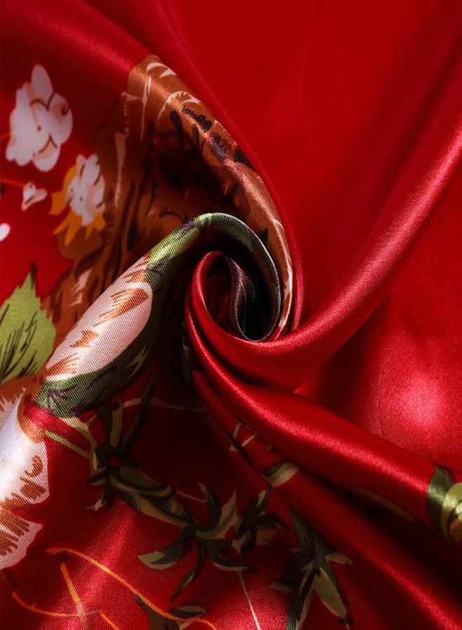 وشاح شعر ساتان للنساء من فيميت - 35 بوصة، خفيف الوزن، لون وردي فاقع، وشاح رأس حريري بنقشة بيزلي، مناسب للنوم ولف الشعر ليلاً (النمط 121) - Image 4