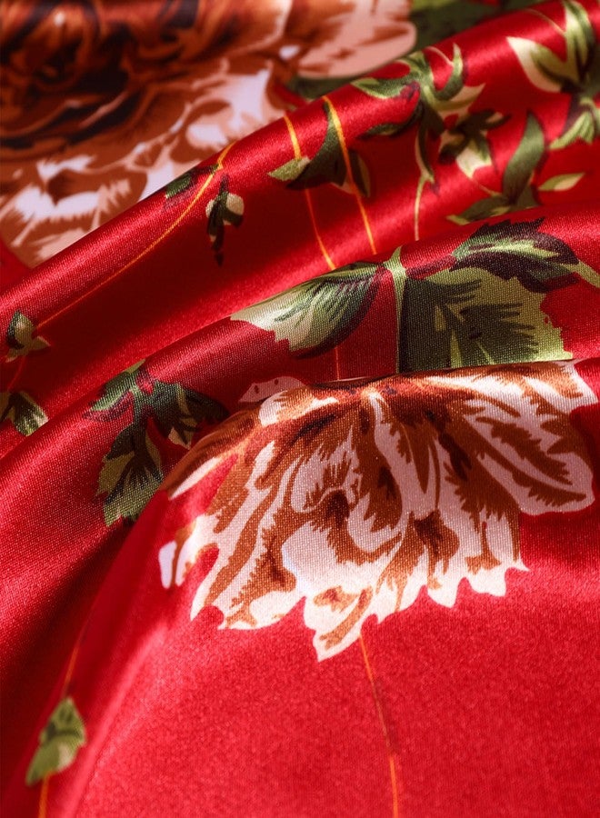 وشاح شعر ساتان للنساء من فيميت - 35 بوصة، خفيف الوزن، لون وردي فاقع، وشاح رأس حريري بنقشة بيزلي، مناسب للنوم ولف الشعر ليلاً (النمط 121) - Image 5