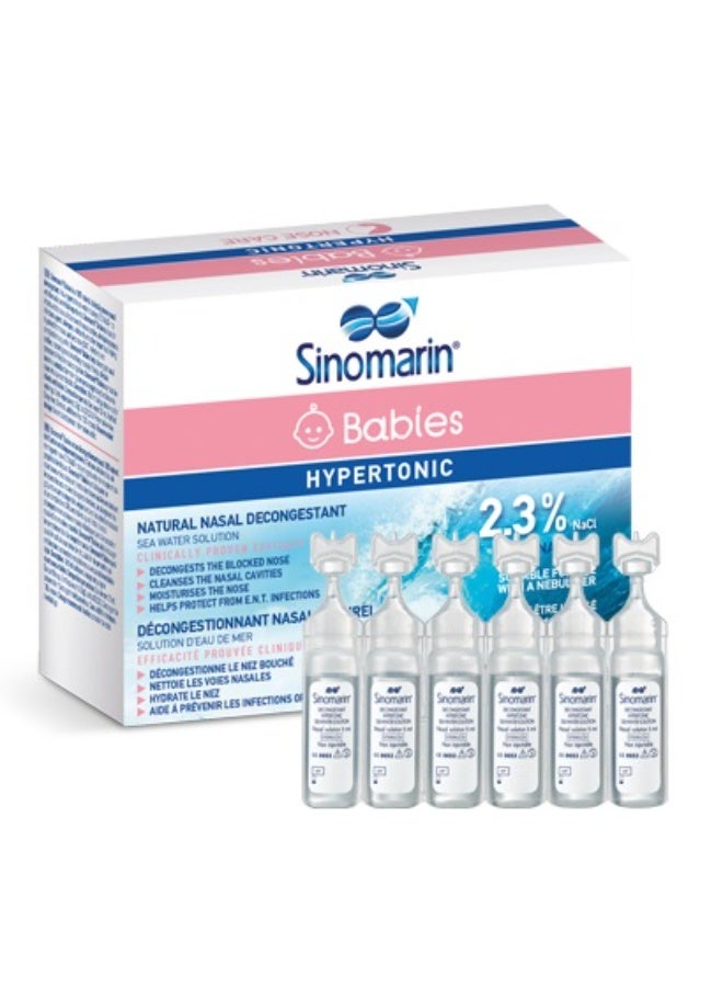 SINOMARIN Babies Hypertonic Nasal Drops, Natural Sea Water Solution, 5ml x 18 Ampoules