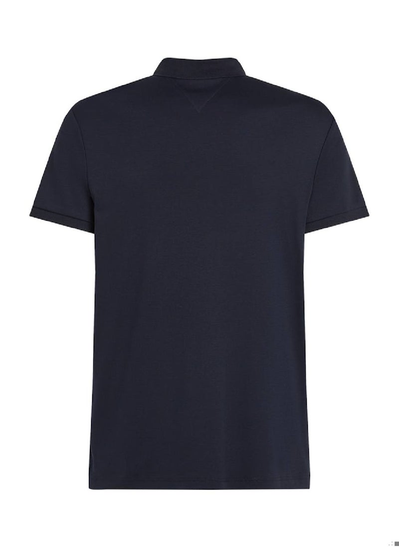 TOMMY HILFIGER Men's  Essential Regular Fit Flag Embroidery Polo , Blue - Cotton  - Image 5