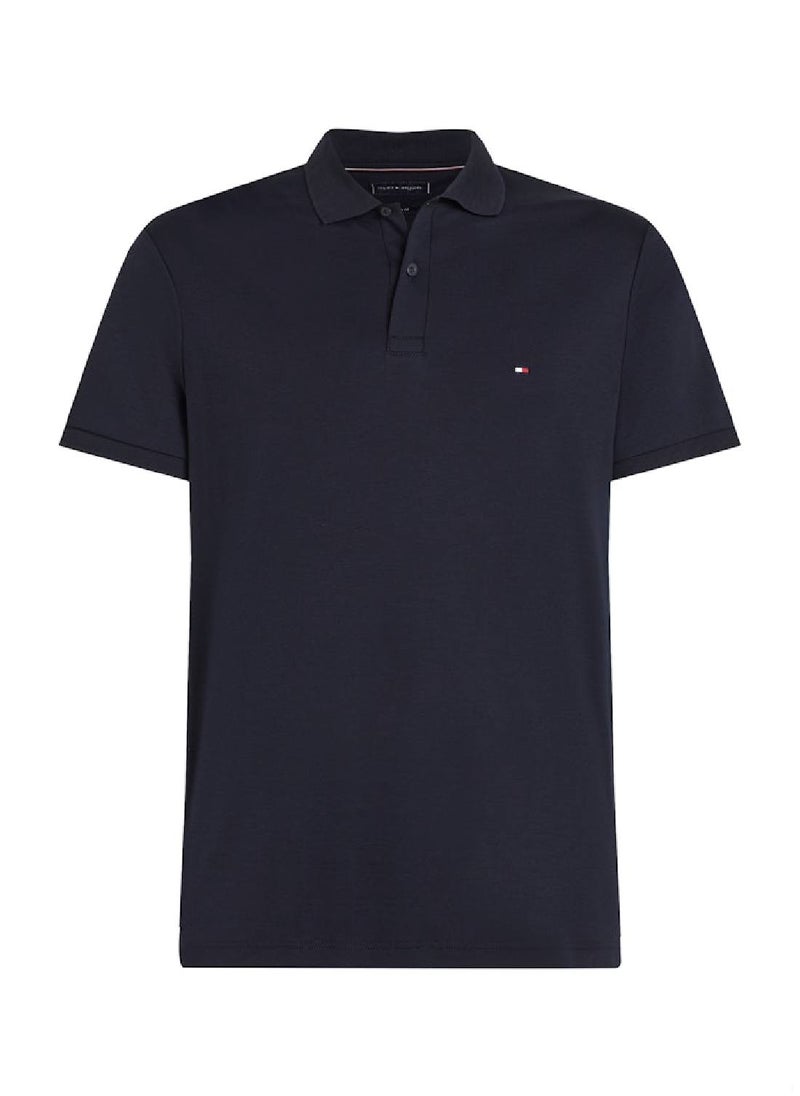 TOMMY HILFIGER Men's  Essential Regular Fit Flag Embroidery Polo , Blue - Cotton  - Image 2