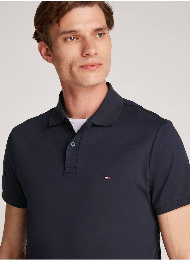 TOMMY HILFIGER Men's  Essential Regular Fit Flag Embroidery Polo , Blue - Cotton  - Image 4