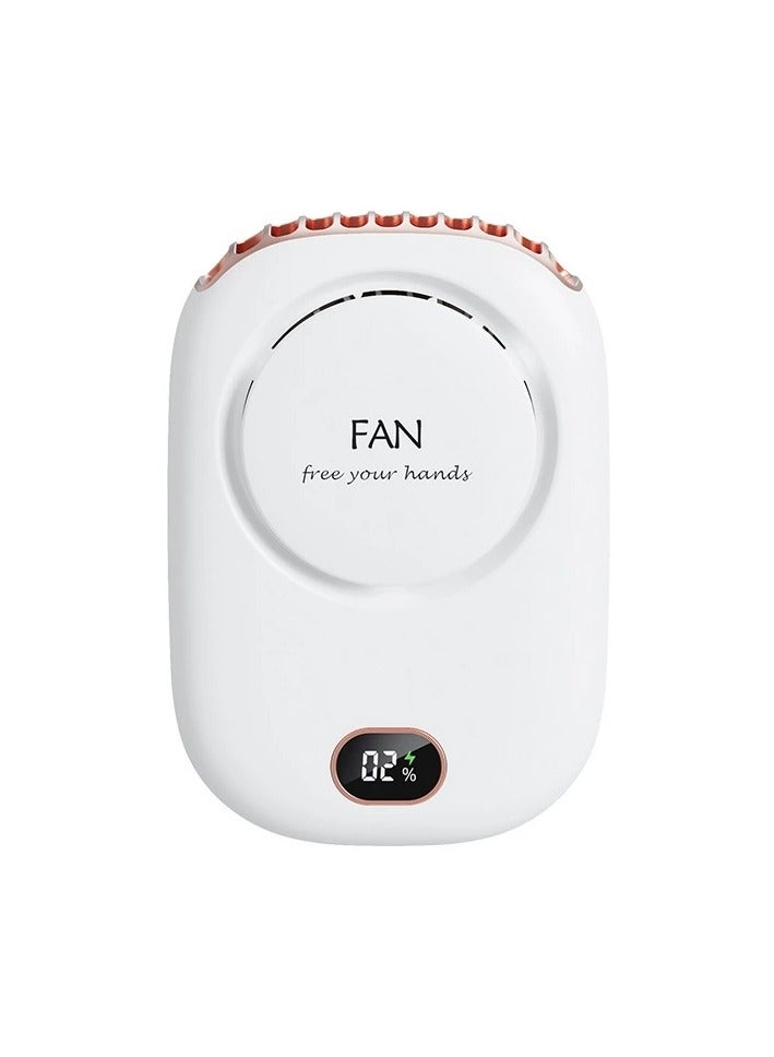 Aquaforest Portable Neck Hanging Fan With Silent Small Fan 2000mAh Power Display USB Interface Rechargeable, 3-speed Adjustment, Wide-angle Air Outlet, Can Be Hung On The Neck, Placed On The Desktop, And Hung On The Waist, Suitable For Family Travel, Commuting, Makeup, And Office Use - Image 1